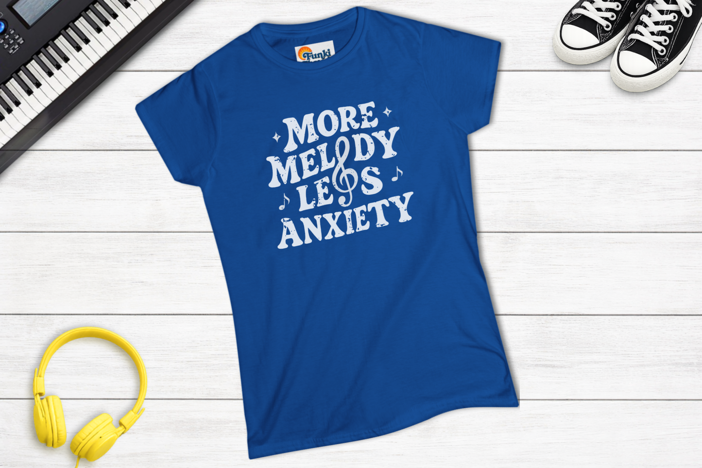 More Melody Less Anxiety Women’s Music Shirt