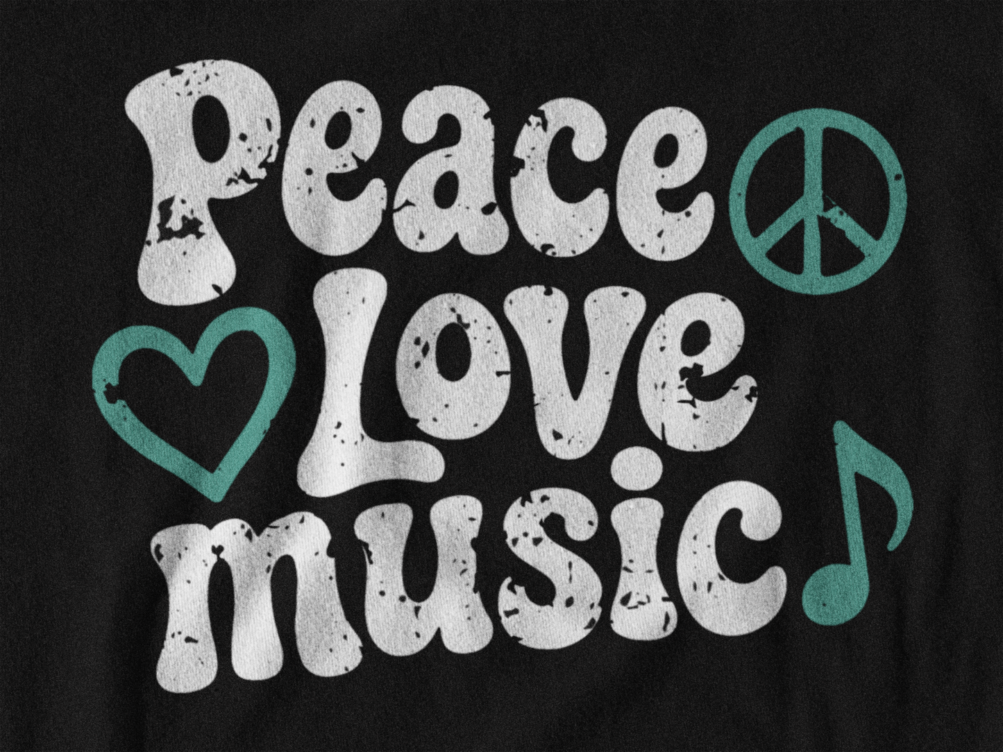 Peace Love Music Women’s Graphic Tee | Retro Music Lover Shirt