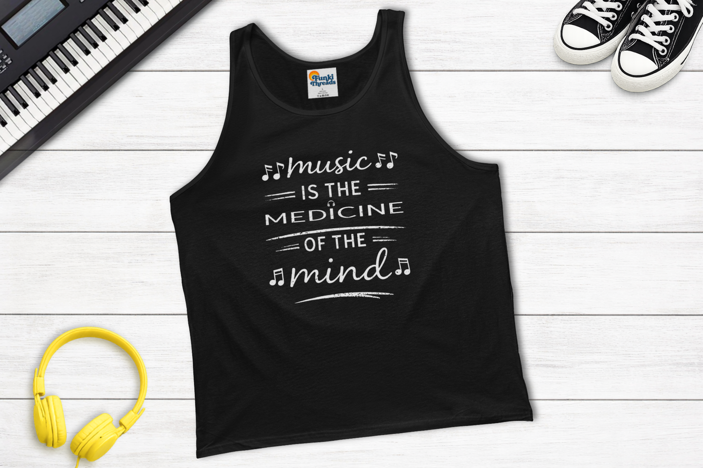 Music Is the Medicine of the Mind Tank Top | Music Lover Graphic Tank