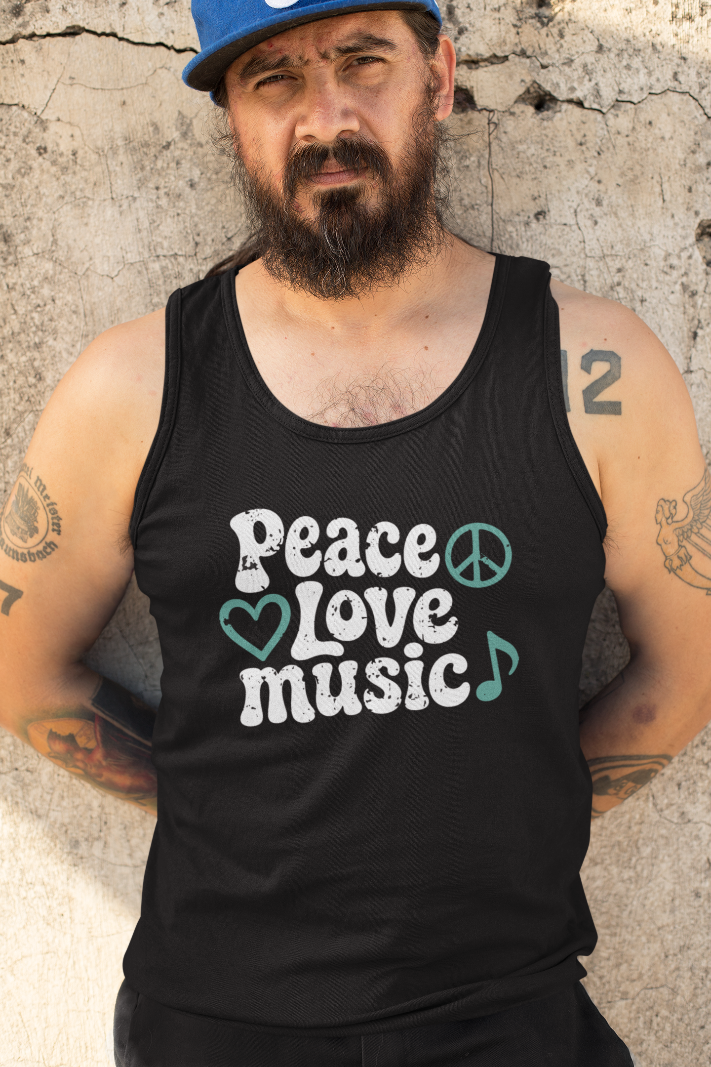 Peace, Love, Music Tank Top – retro music lover tank