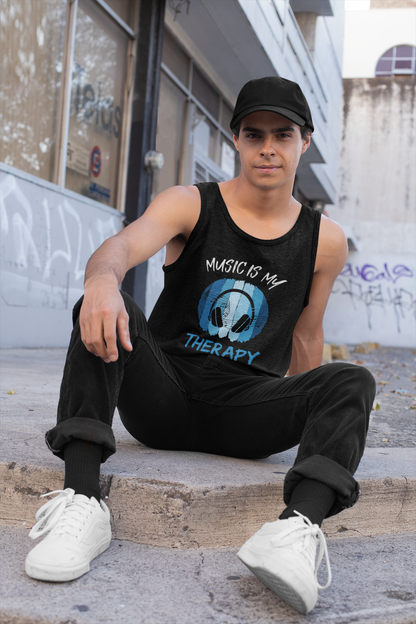 Music Is My Therapy Tank Top lifestyle – everyday music apparel