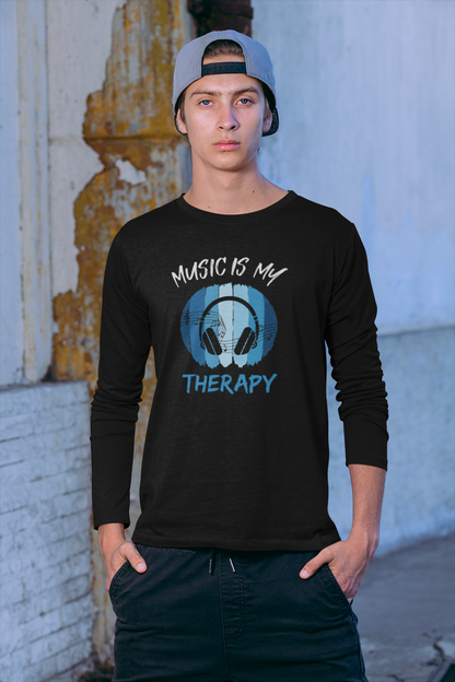 Music Is My Therapy Long Sleeve – music lover and mental health tee