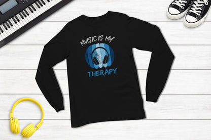 Music Is My Therapy Long Sleeve lifestyle – music lover apparel