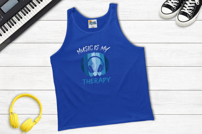 Music Is My Therapy Tank Top in True Royal