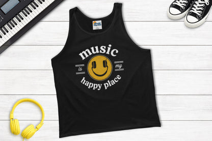 Music Is My Happy Place music tank — lifestyle photo