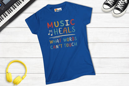 Music Heals What Words Can't Touch – Retro – Women's Fitted Tee