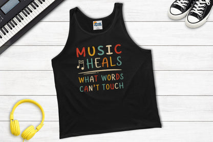 Music Heals What Words Can't Touch – Retro – Tank Top