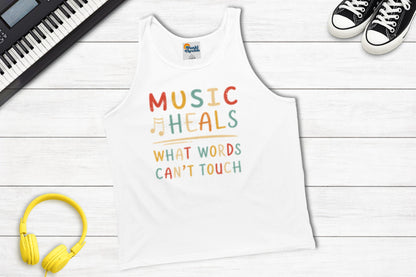 Music Heals What Words Can't Touch – Retro – Tank Top
