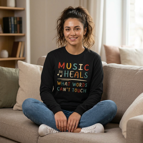 Music Heals What Words Can't Touch – Retro – Long Sleeve