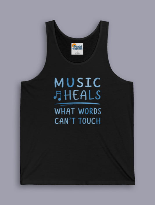 Music Heals What Words Can't Touch – Shady Blue – Tank Top
