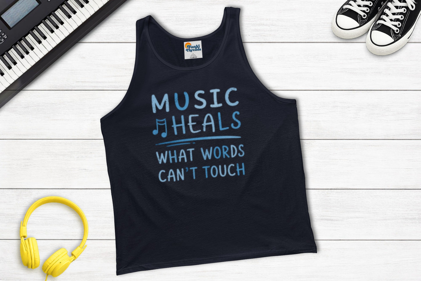 Music Heals What Words Can't Touch – Shady Blue – Tank Top