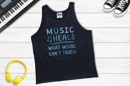 Music Heals What Words Can't Touch – Shady Blue – Tank Top