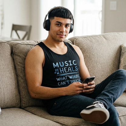 Music Heals What Words Can't Touch – Shady Blue – Tank Top
