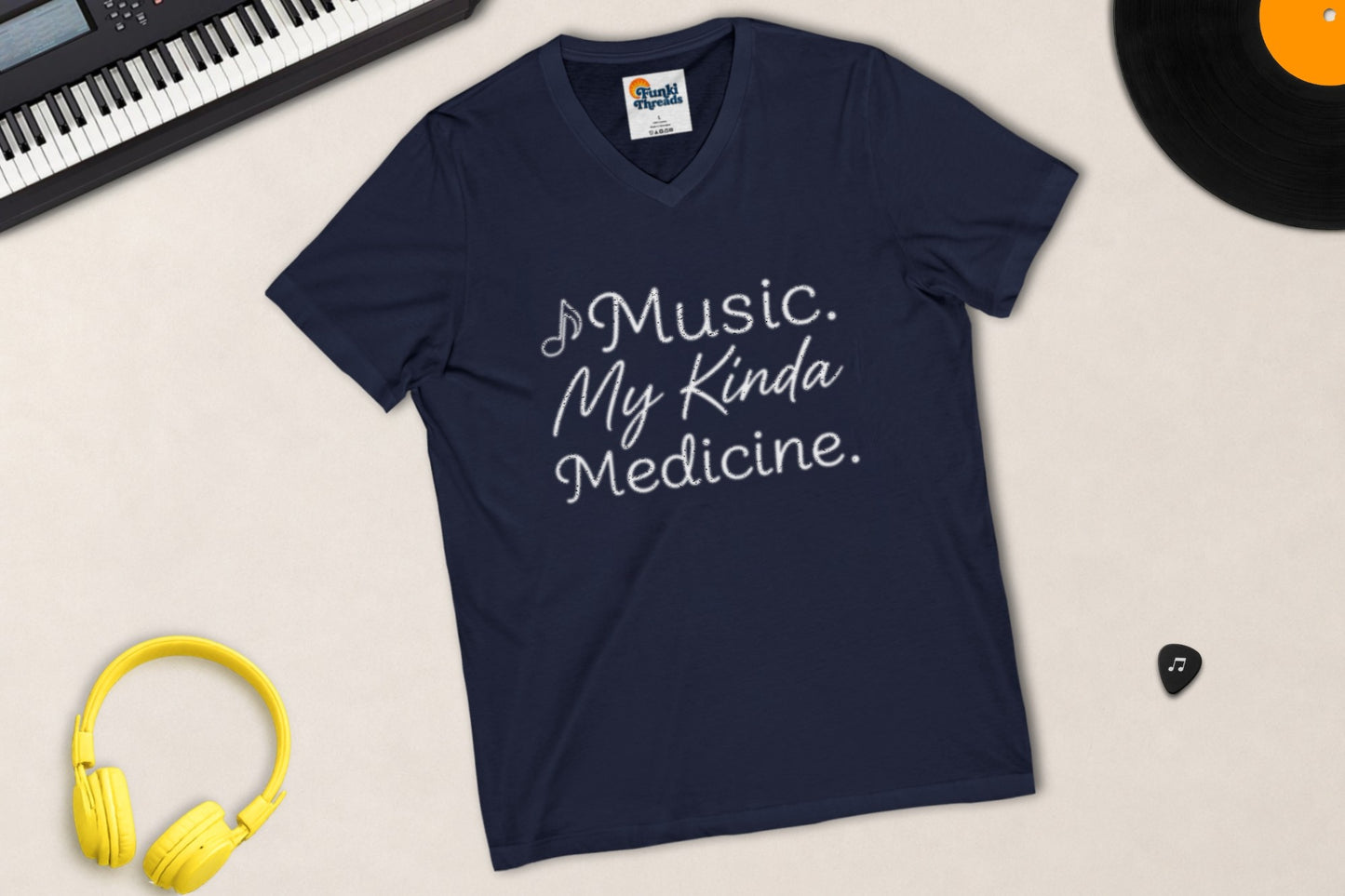 Music. My Kinda Medicine music lover v-neck shirt – Funki Threads