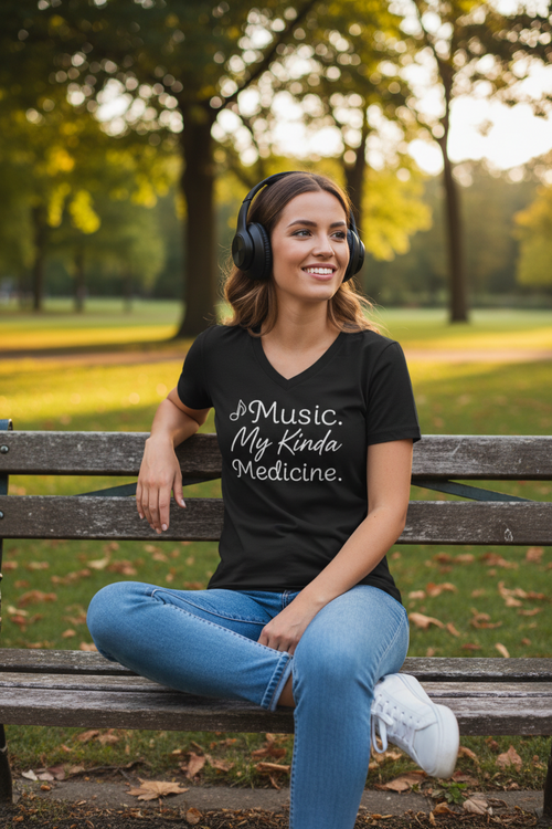 Music. My Kinda Medicine music lover v-neck shirt – Funki Threads