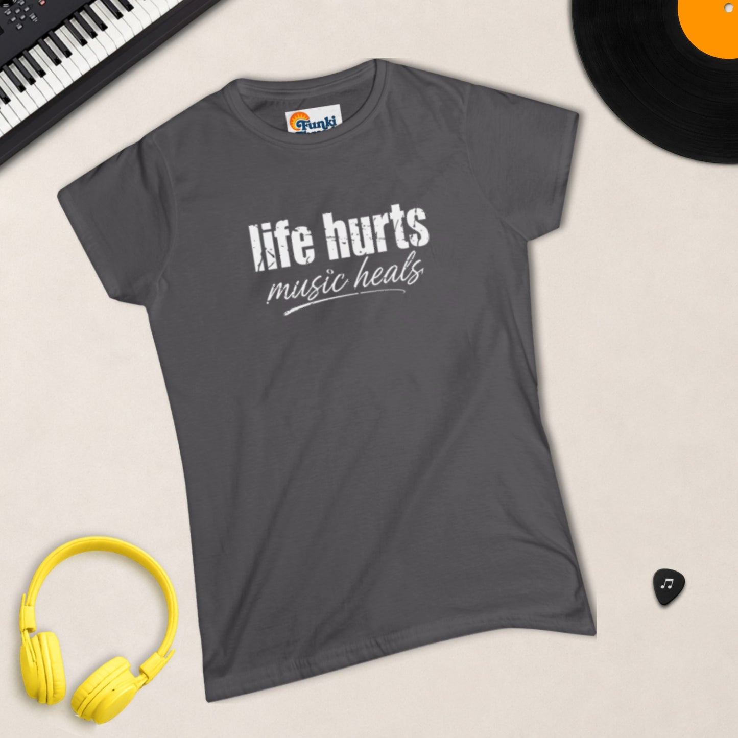 Life Hurts, Music Heals women's tee product photo