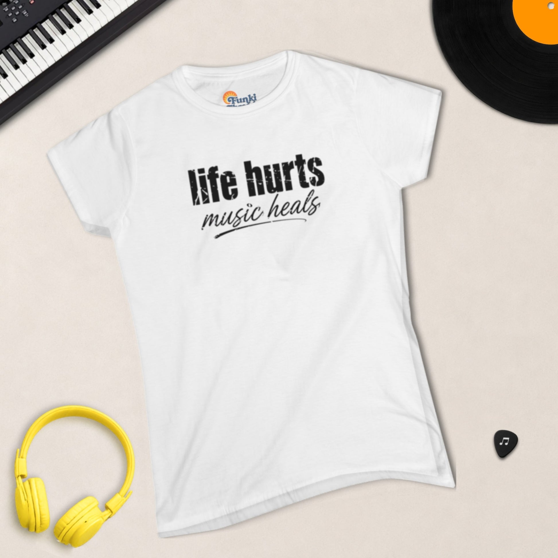 Life Hurts, Music Heals women's tee product photo