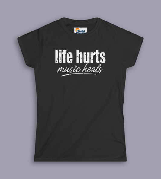 Life Hurts, Music Heals women's tee product photo