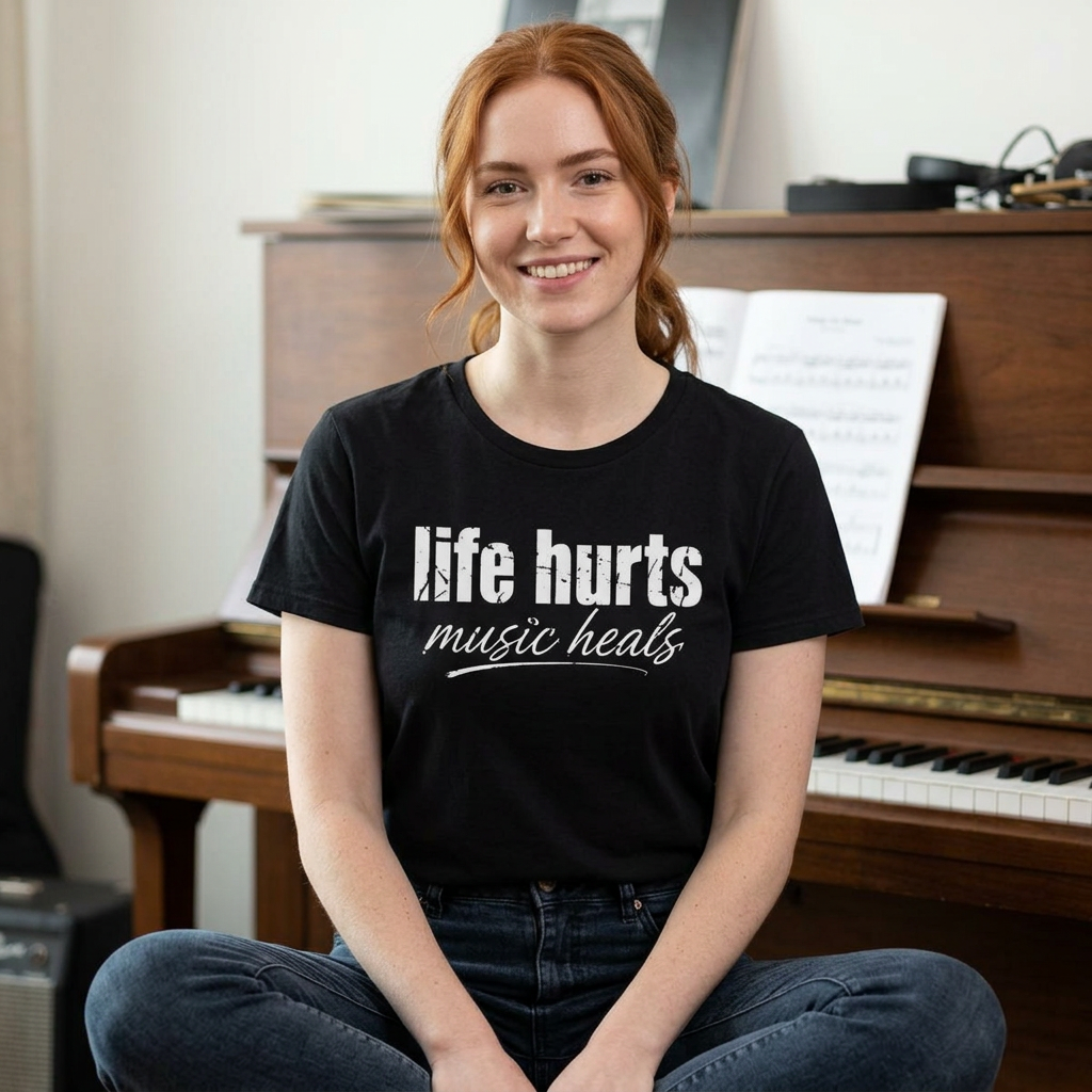 Life Hurts, Music Heals women's tee product photo