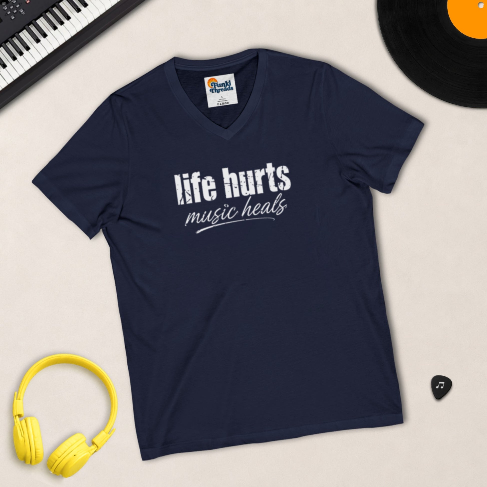 Life Hurts, Music Heals V-Neck product photo