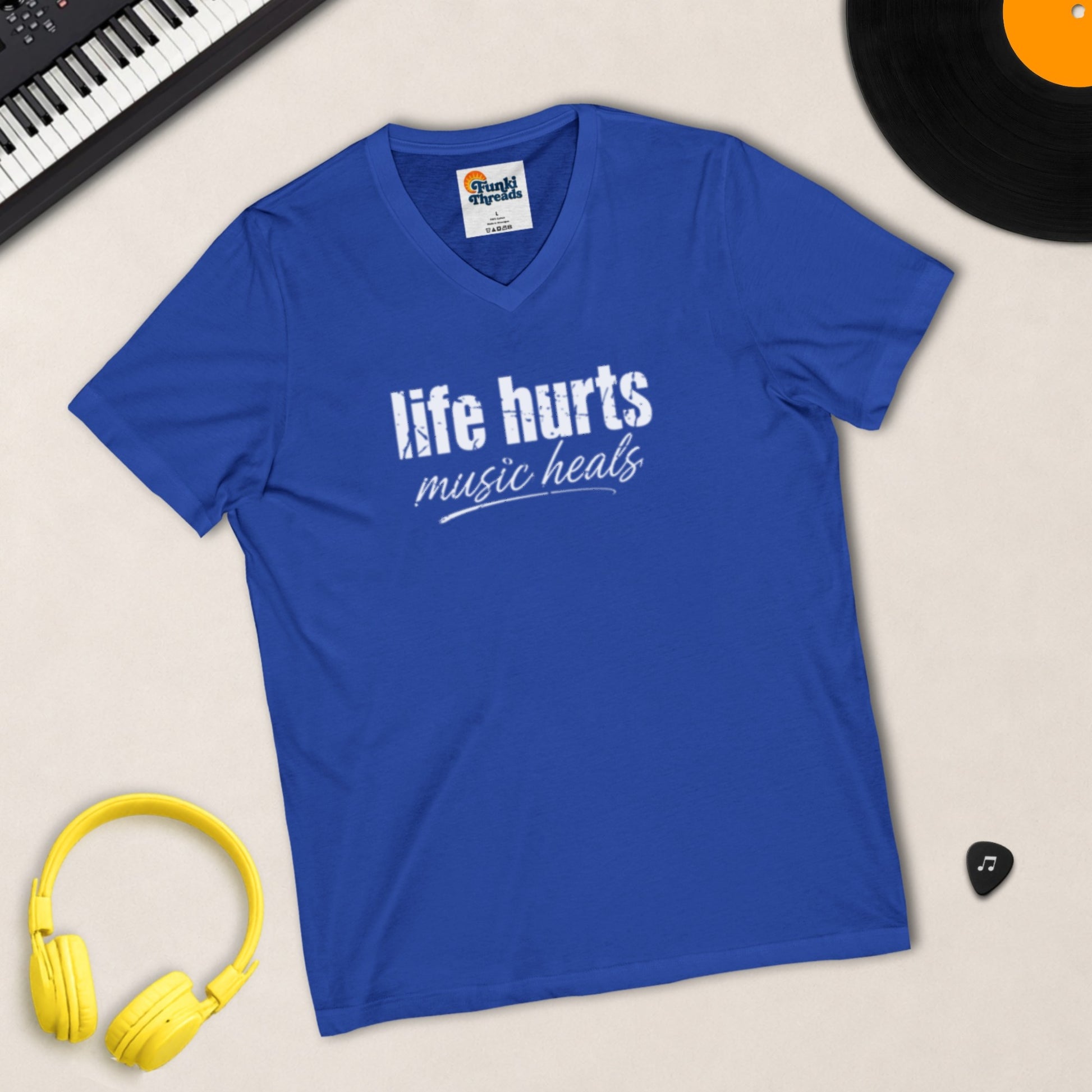 Life Hurts, Music Heals V-Neck product photo