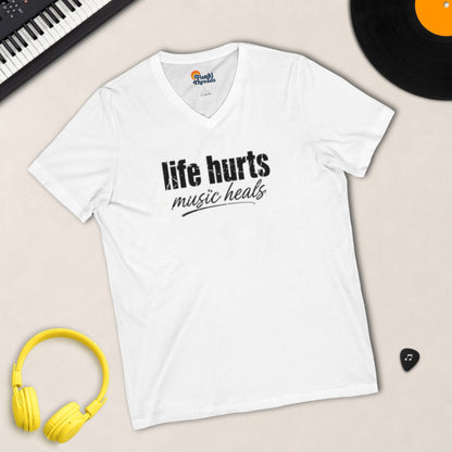 Life Hurts, Music Heals V-Neck product photo