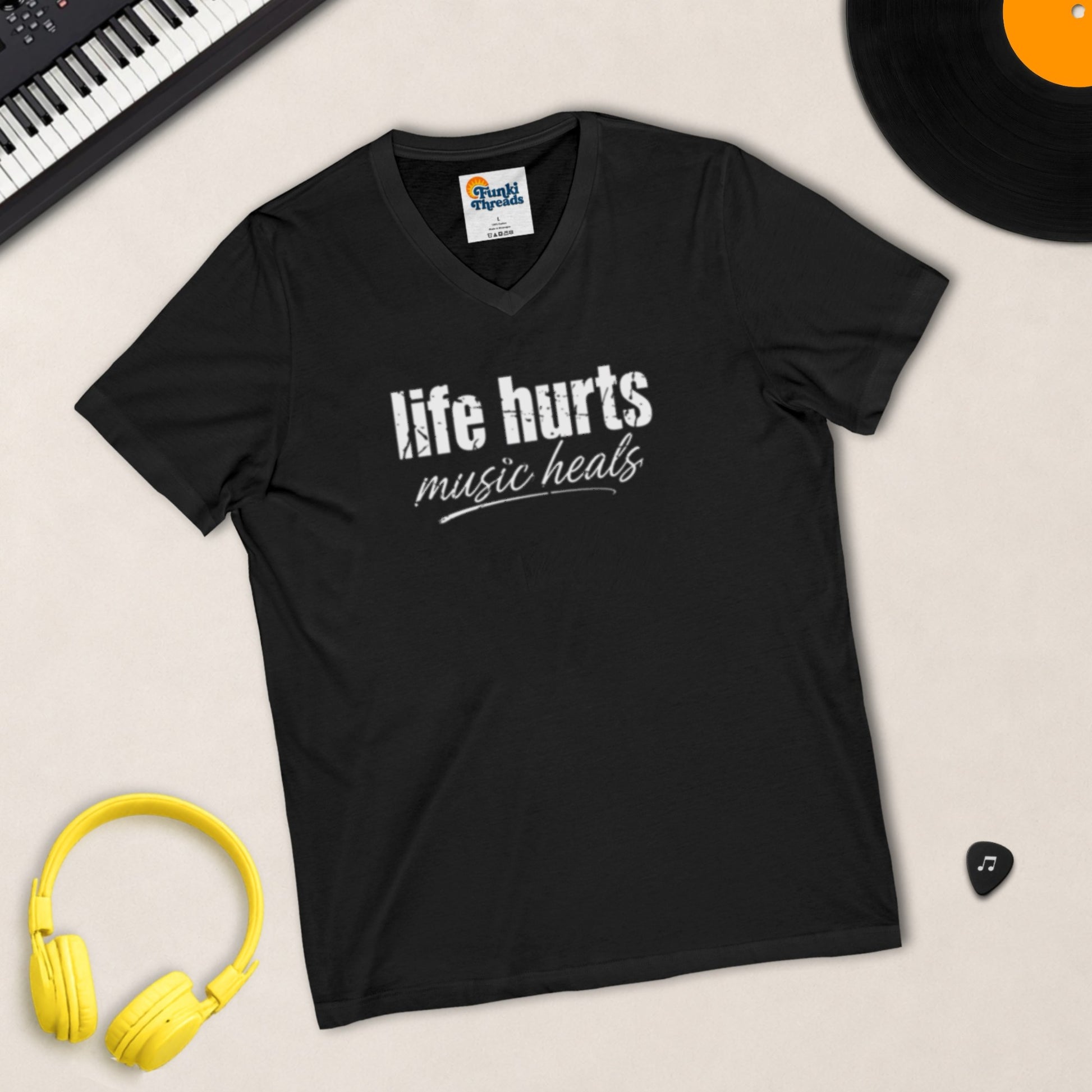 Life Hurts, Music Heals V-Neck product photo