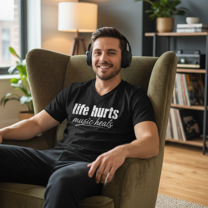 Life Hurts, Music Heals V-Neck product photo