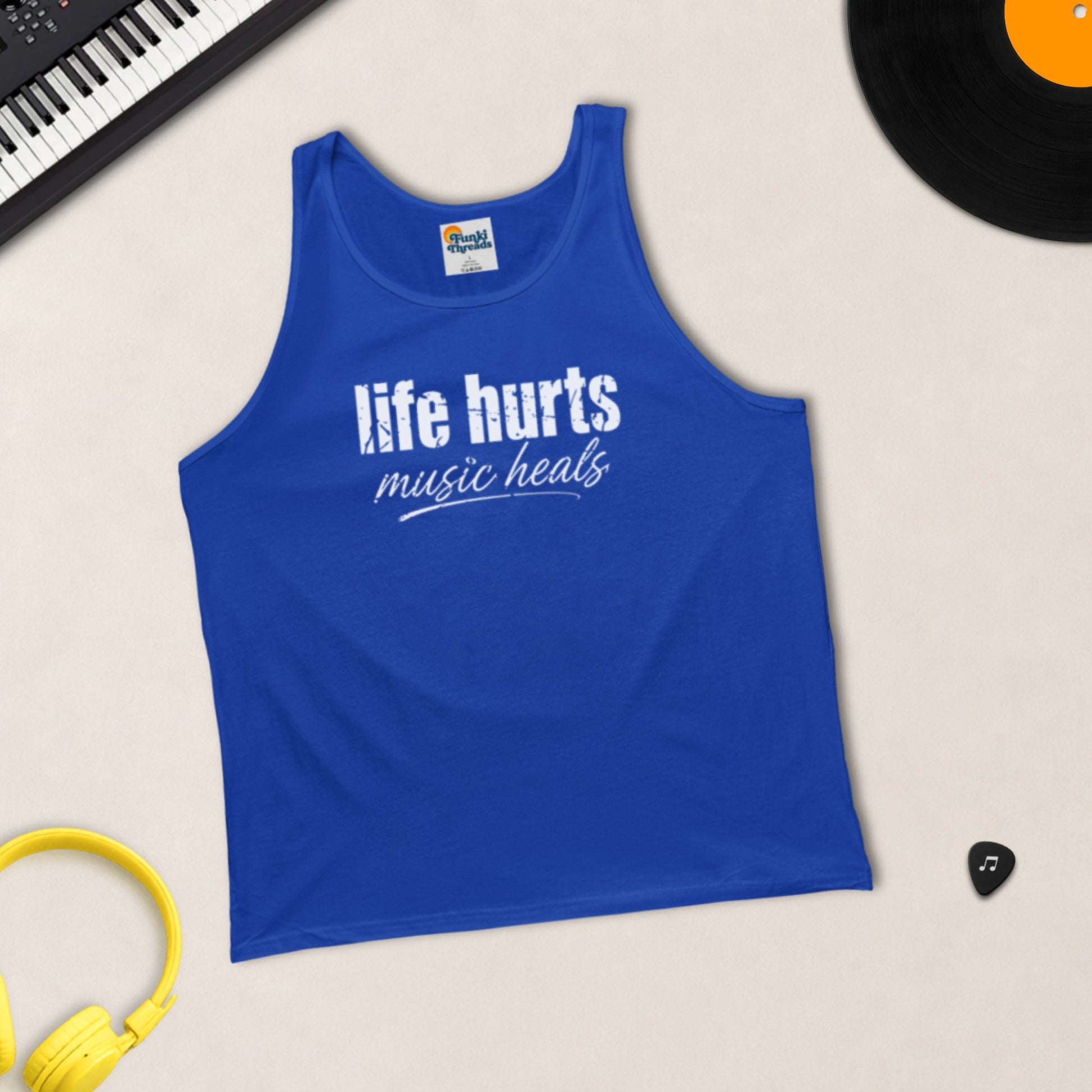 Life Hurts, Music Heals tank top product photo