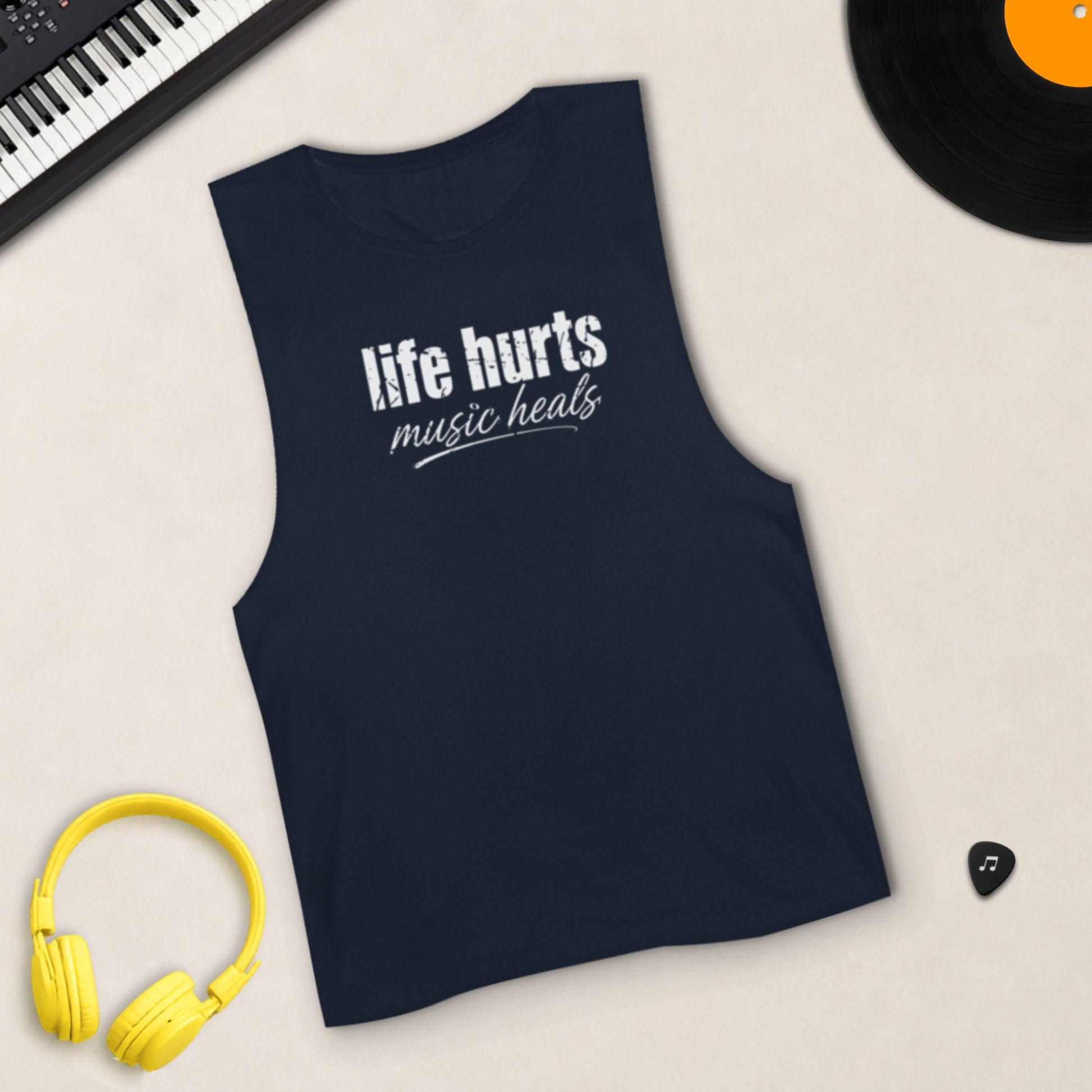Life Hurts, Music Heals sleeveless tank product photo