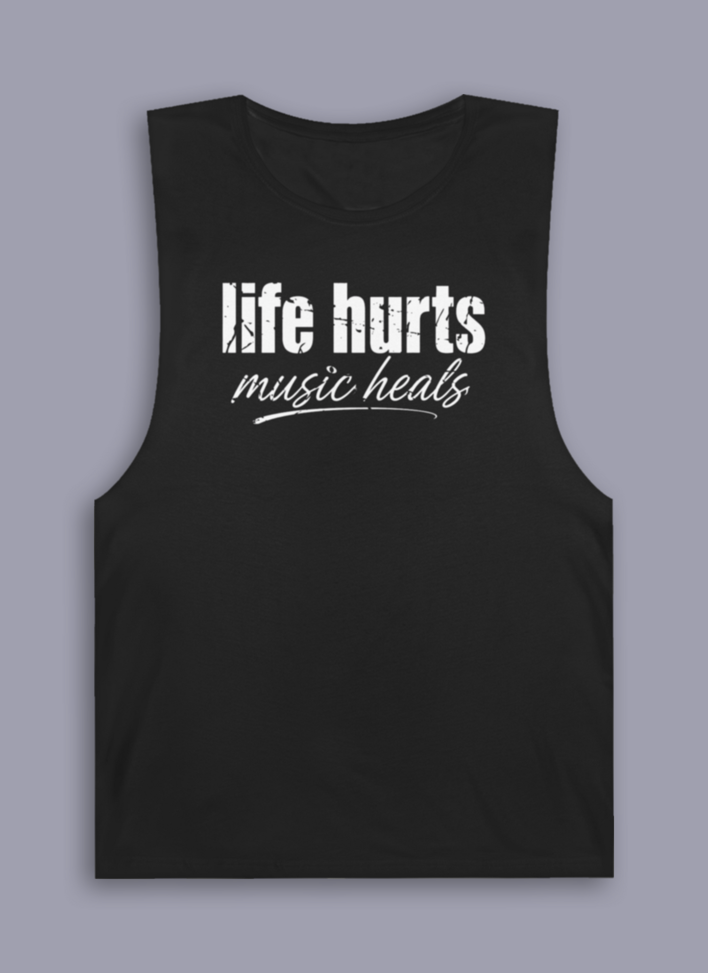 Life Hurts, Music Heals sleeveless tank product photo