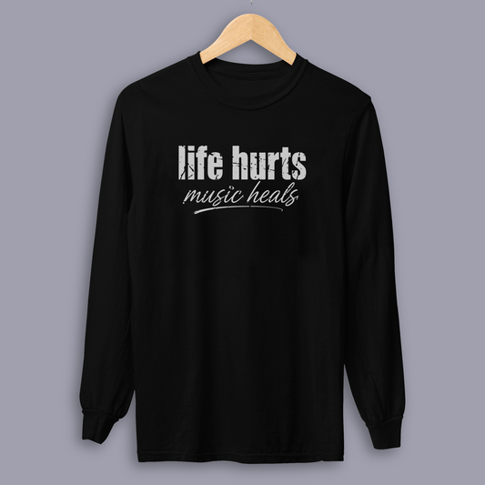 Life Hurts, Music Heals long sleeve tee product photo