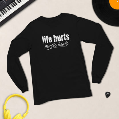 Life Hurts, Music Heals long sleeve tee product photo