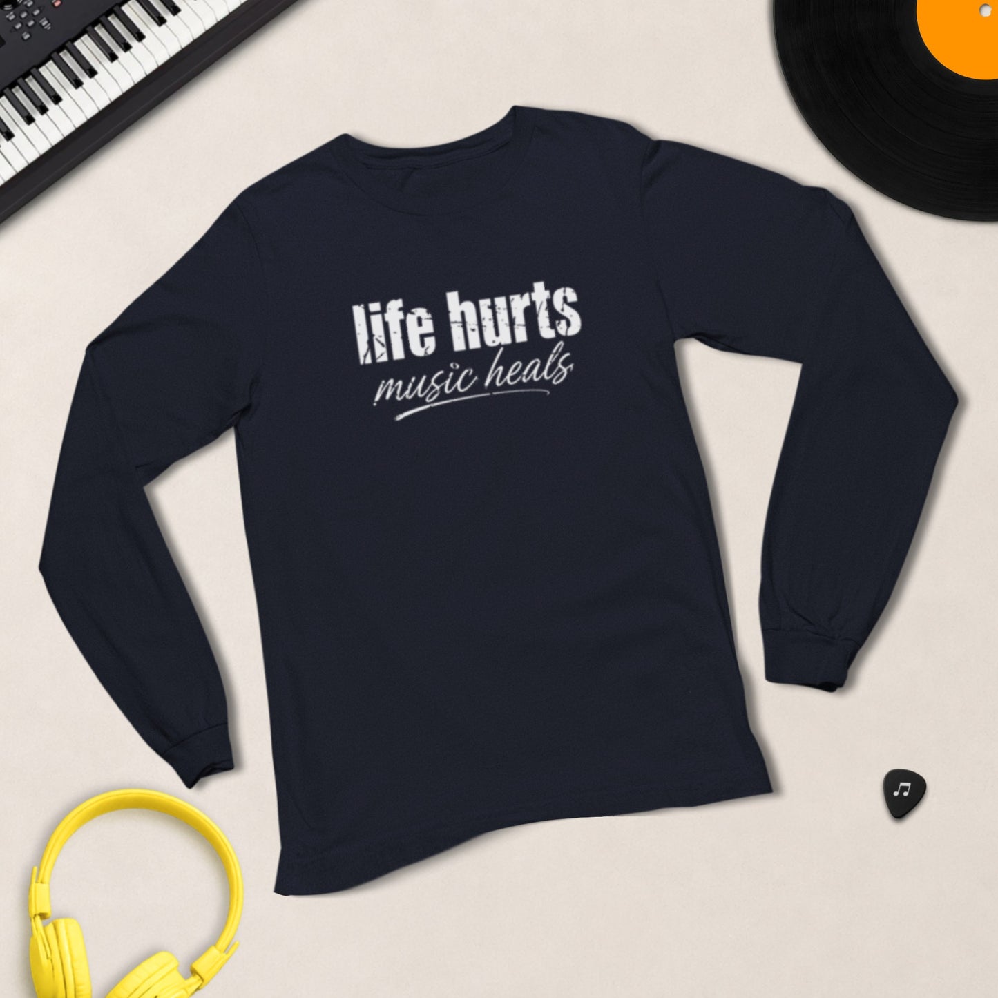 Life Hurts, Music Heals long sleeve tee product photo
