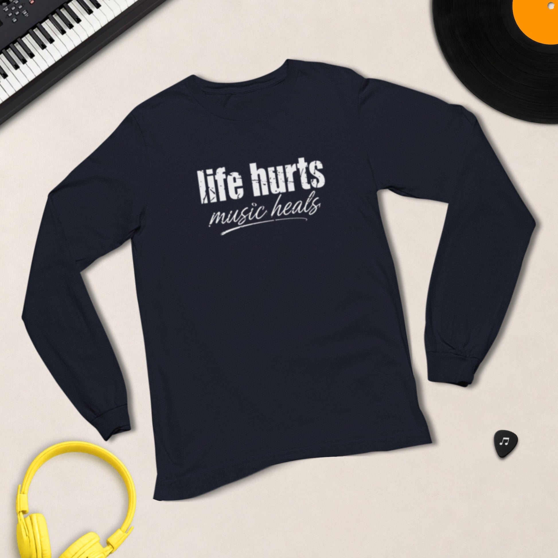 Life Hurts, Music Heals long sleeve tee product photo