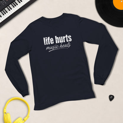 Life Hurts, Music Heals long sleeve tee product photo