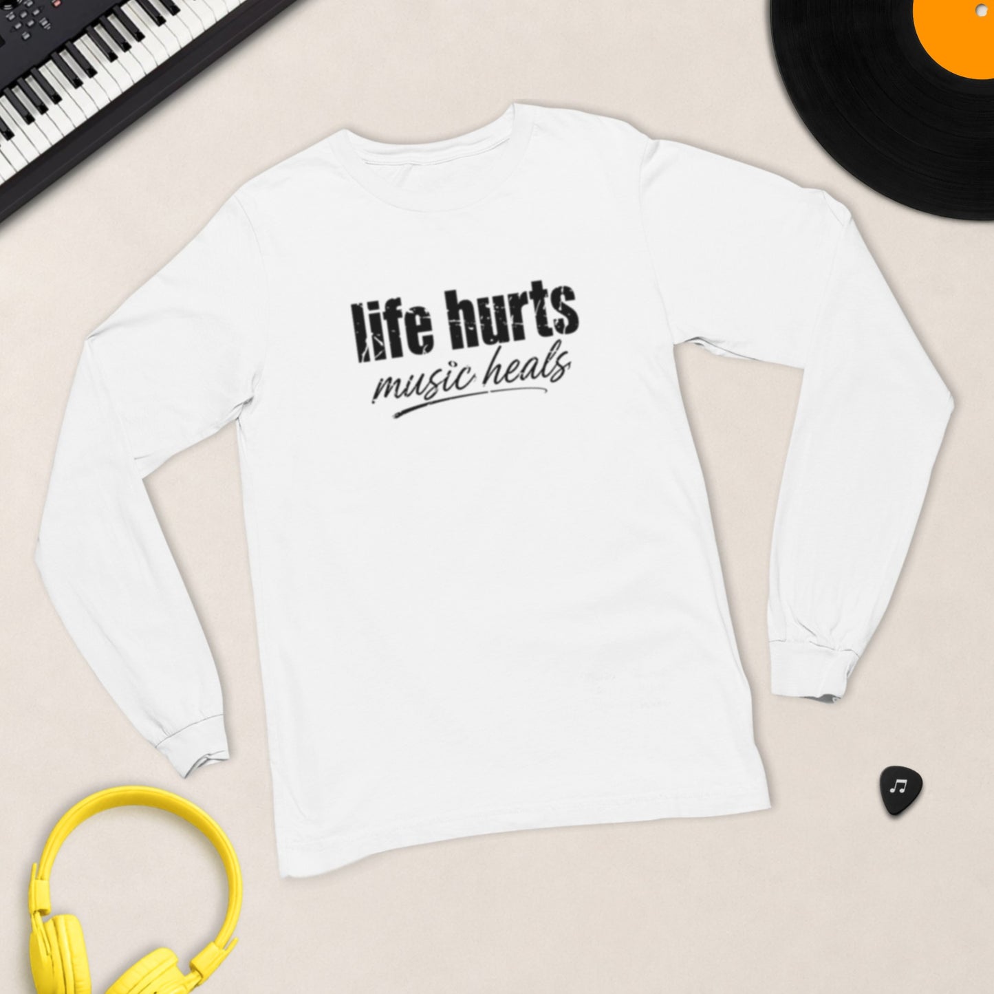 Life Hurts, Music Heals long sleeve tee product photo