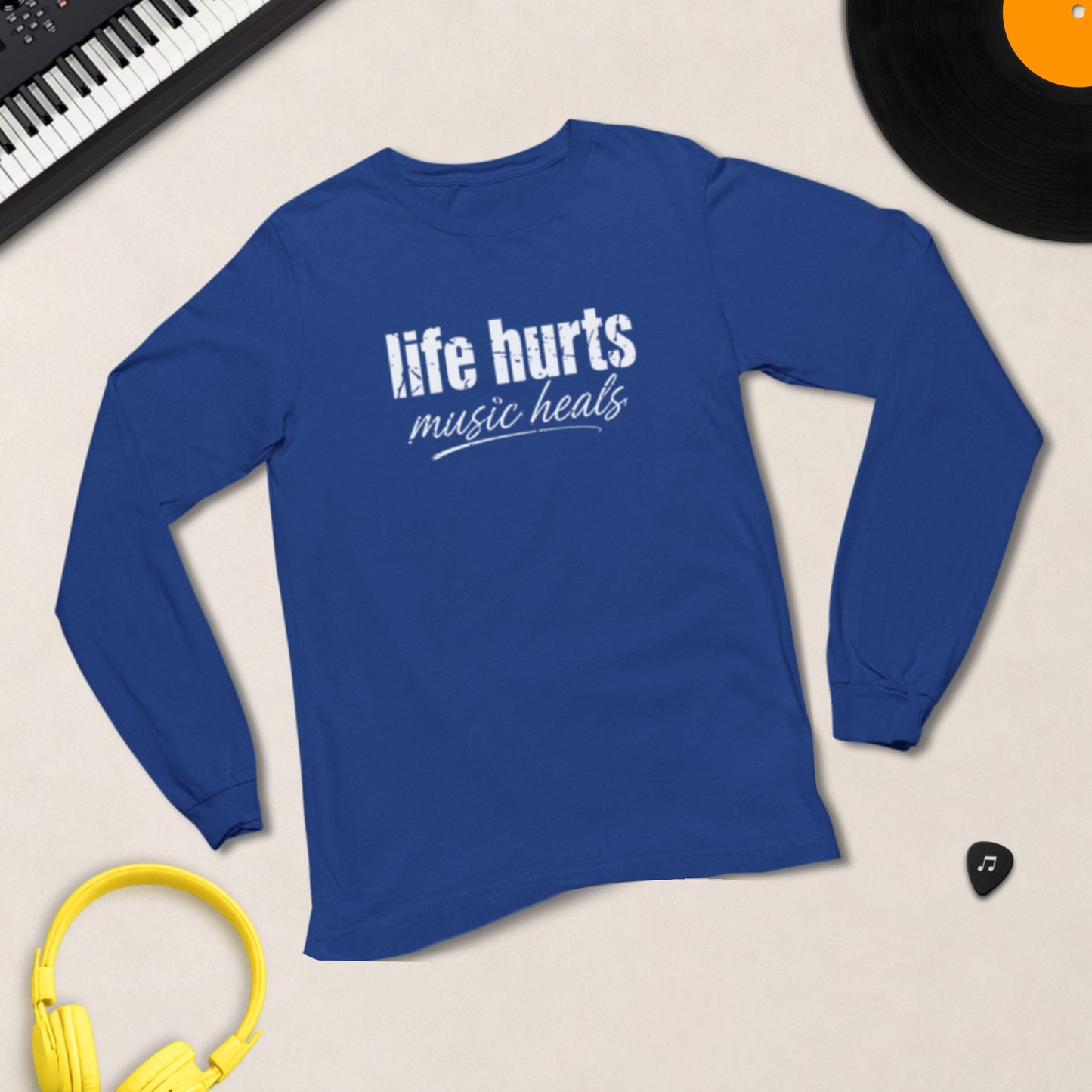 Life Hurts, Music Heals long sleeve tee product photo