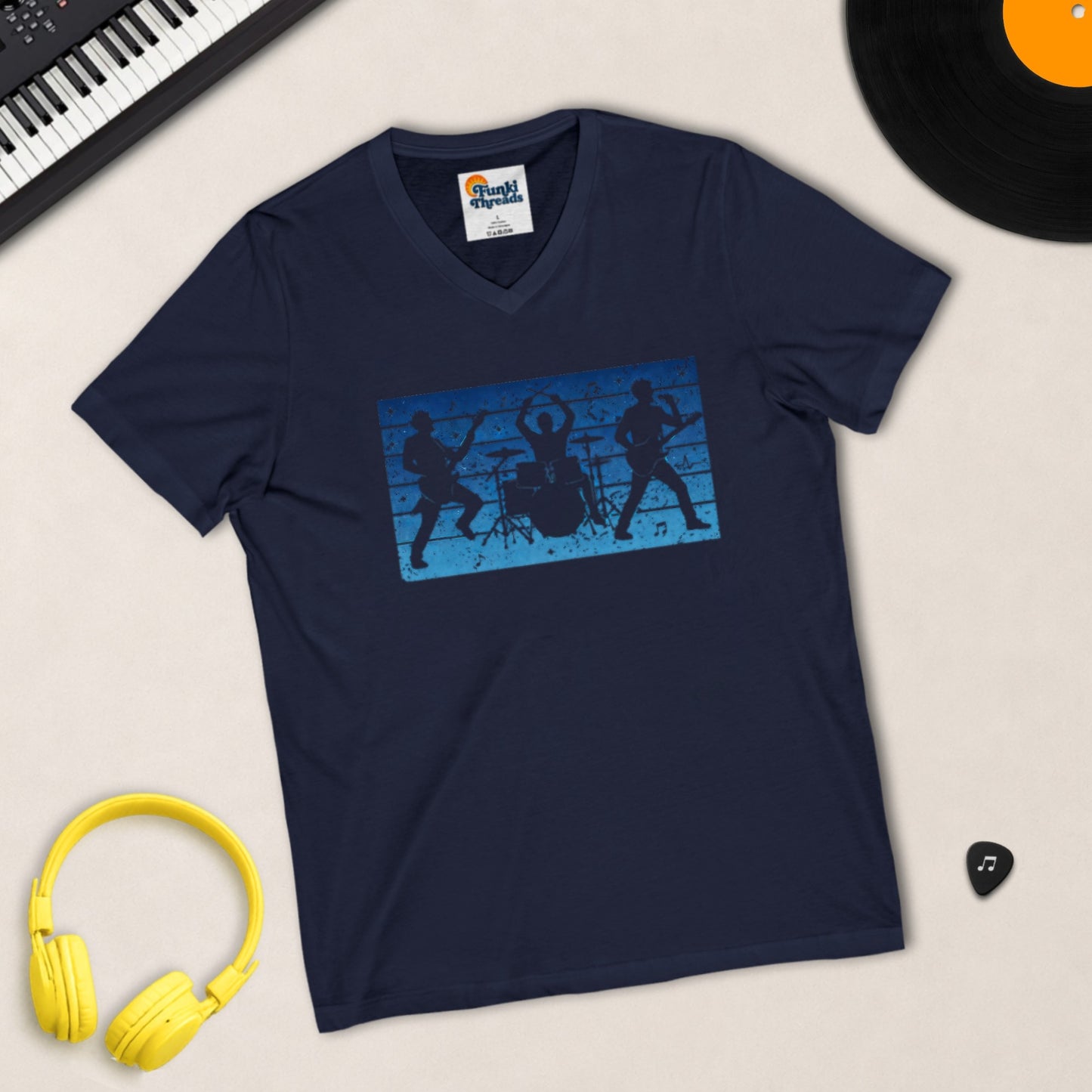 Rock Band Silhouette – V-Neck