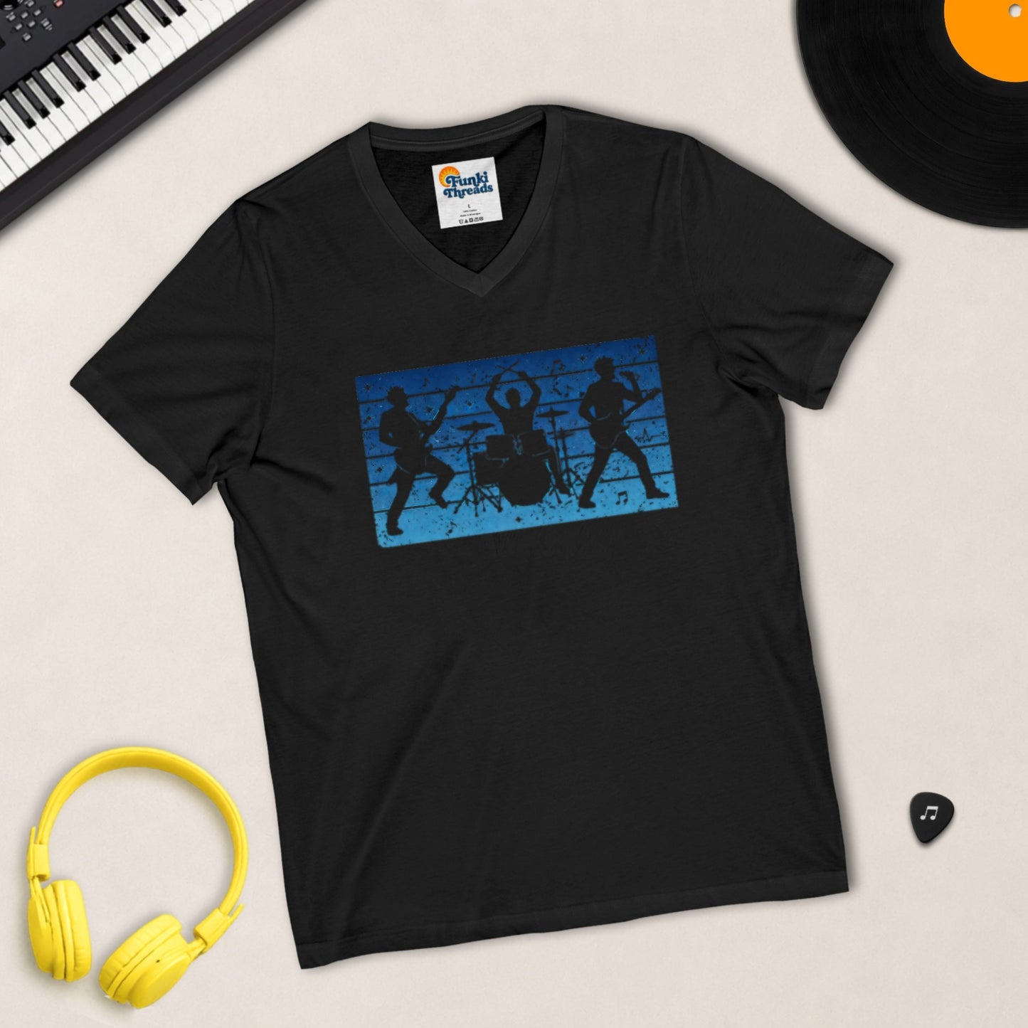 Rock Band Silhouette – V-Neck