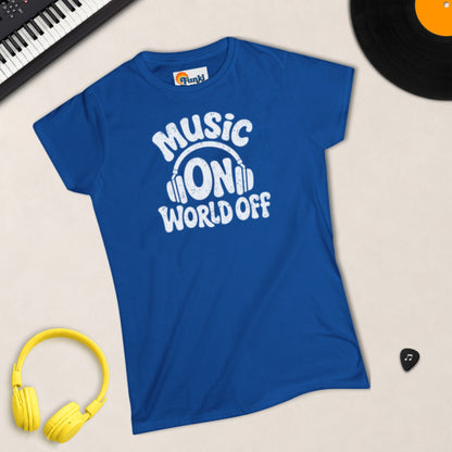 Music On, World Off – Women's Semi-Fitted Tee