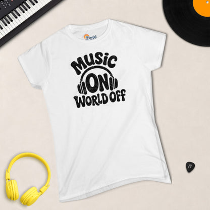Music On, World Off – Women's Semi-Fitted Tee