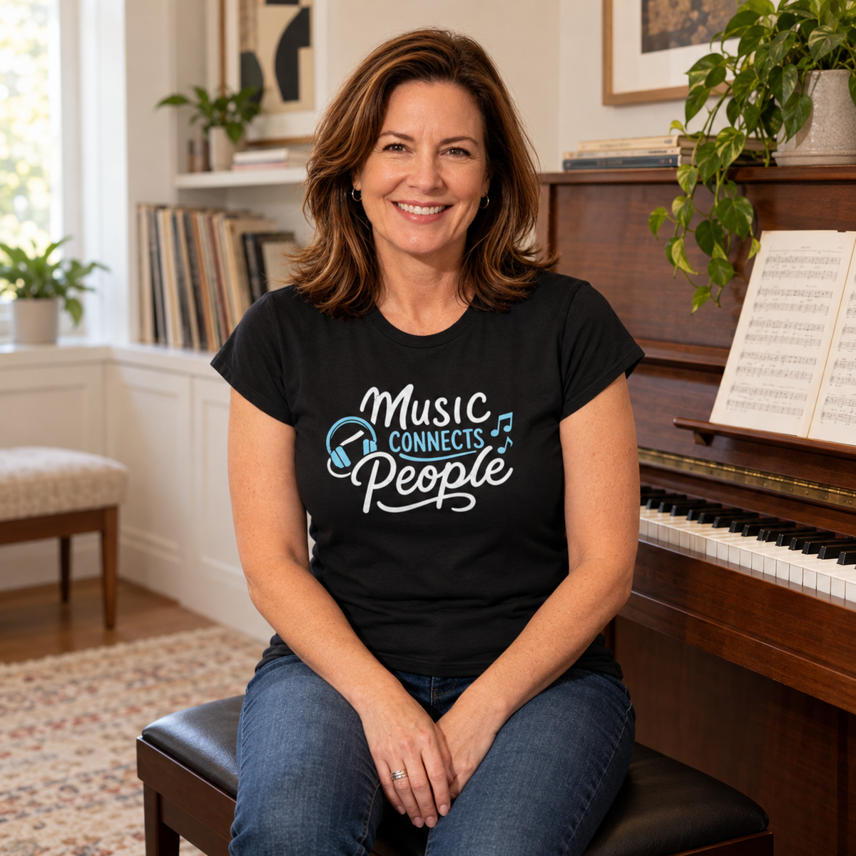 Music Connects People – Women's Semi-Fitted Tee