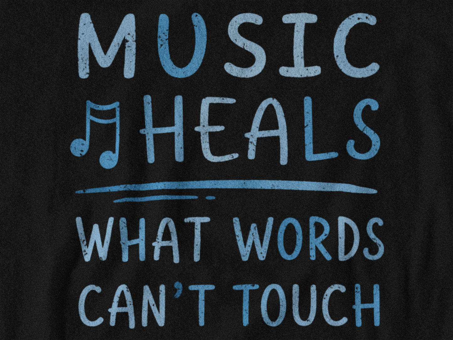 Music Heals What Words Can't Touch – Shady Blue – Women's Fitted Tee