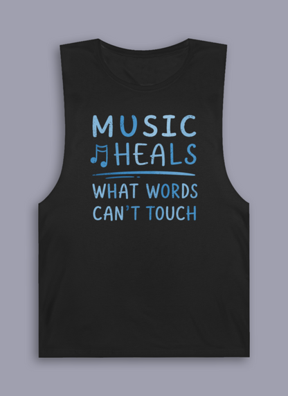 Music Heals What Words Can't Touch – Shady Blue – Sleeveless Tank