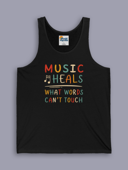 Music Heals What Words Can't Touch – Retro – Tank Top