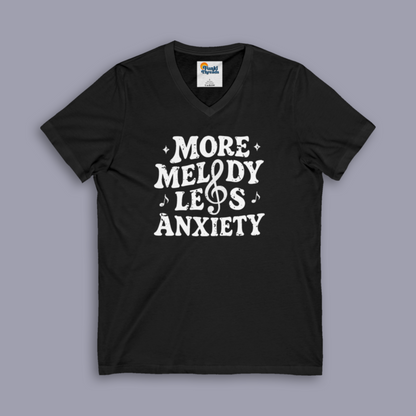 More Melody Less Anxiety – V-Neck