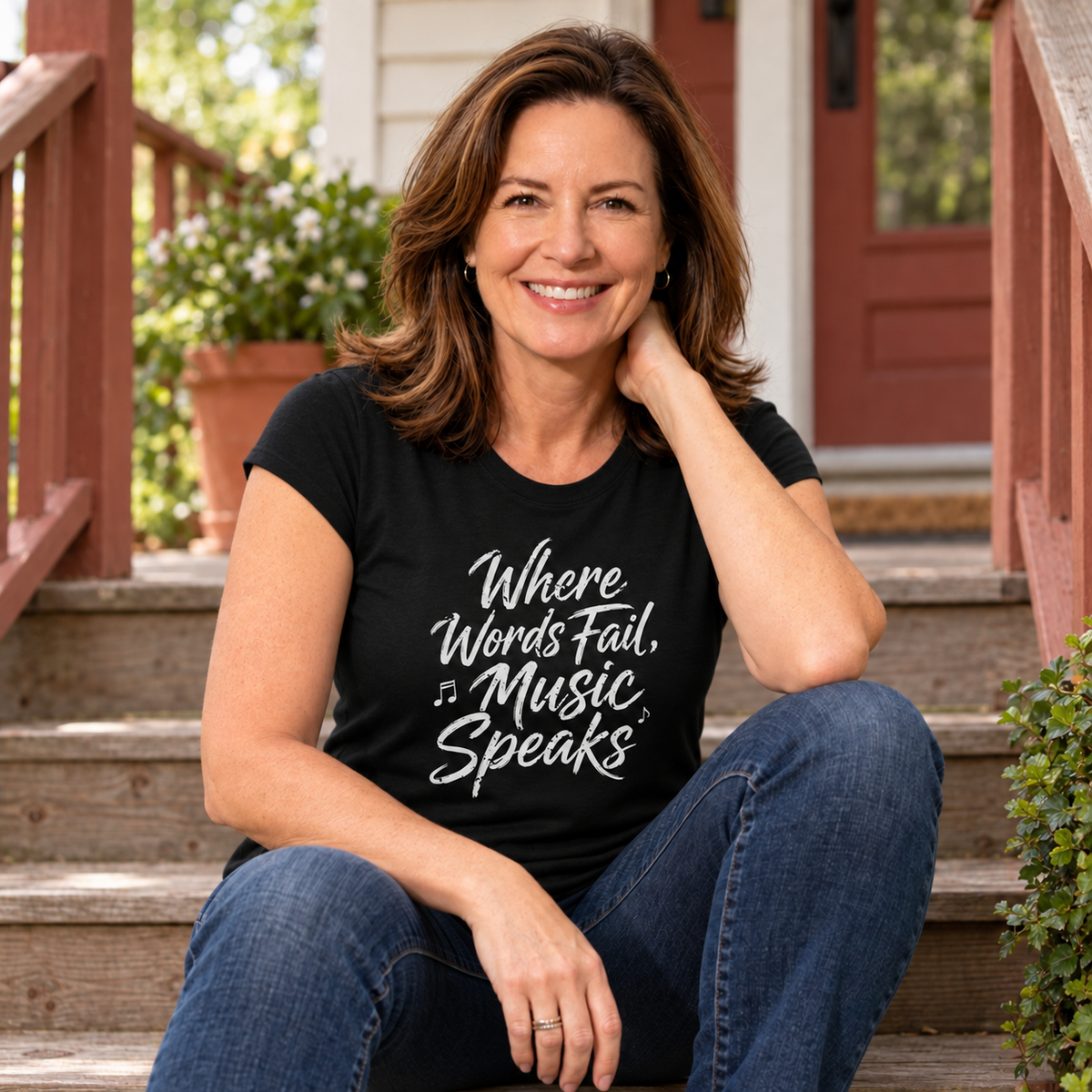 Where Words Fail, Music Speaks – Women's Semi-Fitted Tee