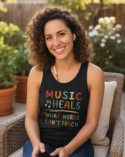 Music Heals What Words Can't Touch – Retro – Tank Top