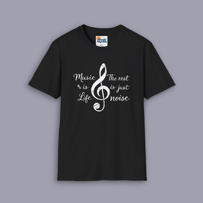 Music Is Life Shirt | The Rest Is Just Noise Music Quote Tee